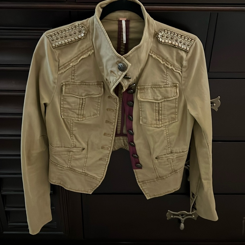 FREE PEOPLE short military inspired jacket